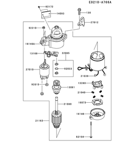 Fs541v-Ds37 Starter Diagram and Parts List for FS541V-DS37  Cub Cadet Engine